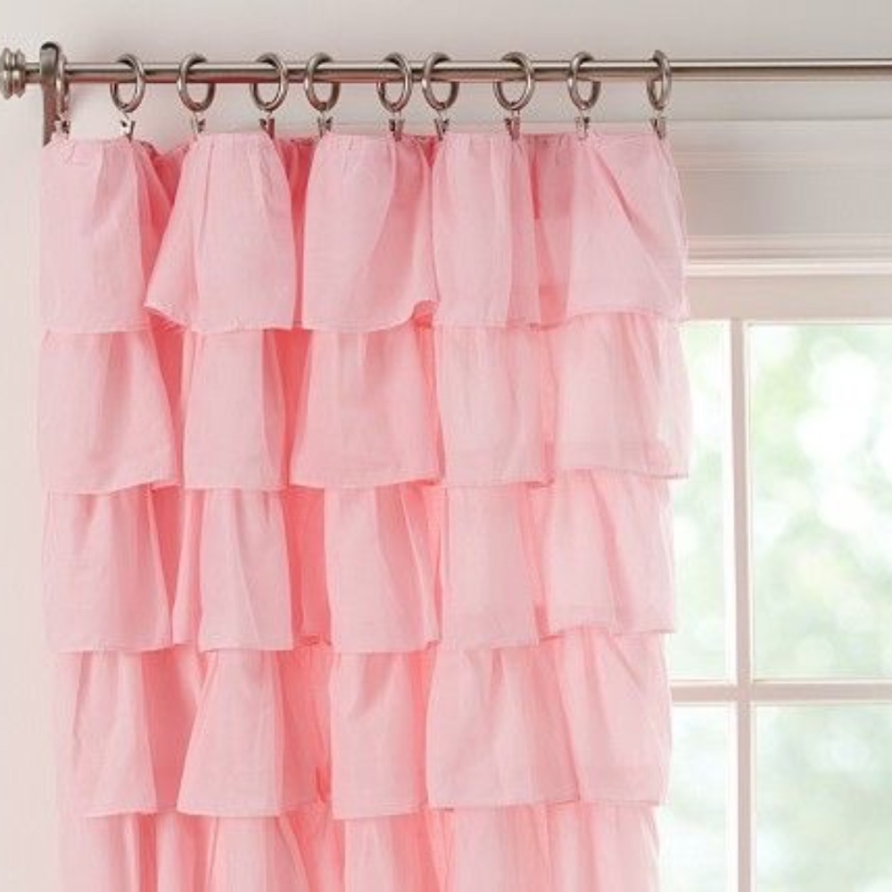 Two Pottery Barn Kids Semi Sheer Ruffle Drapes